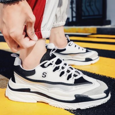 Giày Daddy giày nam mùa đông cộng với nhung ấm 2019 giày nam mới thể thao giản dị Giày trắng nam triều mùa thu