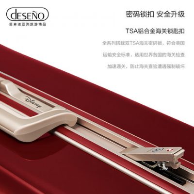 DESENO Disney Mickey vali học sinh dễ thương cô gái vali in lưới màu đỏ thủy triều hộp trường hợp xe đẩy