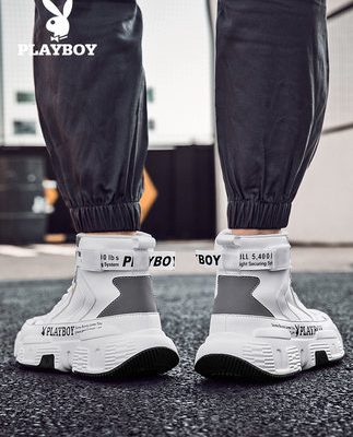 Giày nam Playboy 2019 mùa thu và mùa đông ấm áp giày cao cổ nam thể thao giản dị tăng giày thủy triều cộng với giày nhung nam