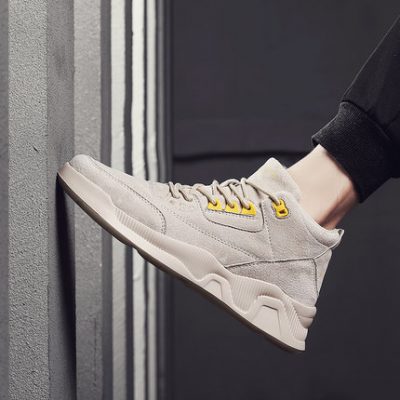 Giày cao cổ nam giày thủy triều mùa đông 2019 mới cộng với nhung cotton ấm áp Giày thể thao nam xu hướng giày hoang dã