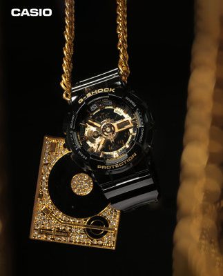 Cửa hàng hàng đầu của Casio G-SHOCK xu hướng vàng đen đồng hồ nam GA-110GB trang web chính thức chính thức của Casio