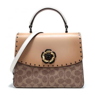 COACH / Huấn luyện viên nữ Parker Parker Dòng Camellia Túi đeo vai Studded 53349