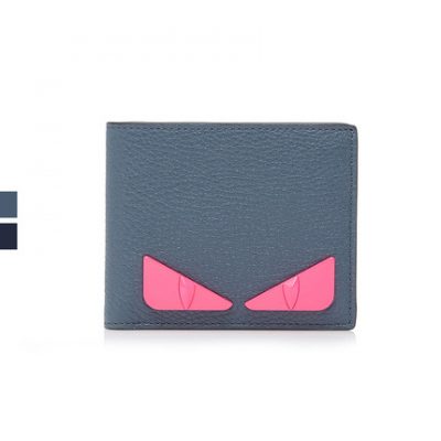 FENDI / Fendi 19 mùa thu và mùa đông nhiều màu da nhỏ quái vật phong cách đơn giản thời trang nam gấp ví ngắn