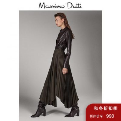 Khuyến mãi mùa thu đông với cùng một show diễn Thắt lưng da nữ phiên bản giới hạn Massimo Dutti váy xếp li 05284555700