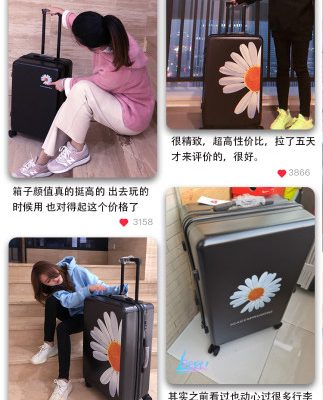 Hành lý lưới đỏ nữ ins daisy caster nhỏ 20 inch sinh viên 24 nam xe đẩy du lịch mật khẩu da vali