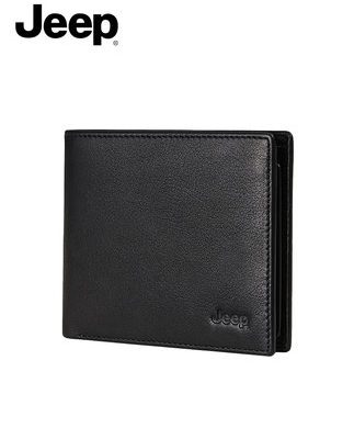 JEEP Jeep Men Ví ngắn Mới Da đơn giản Lớp da bò Ví trẻ Thanh niên Giấy phép lái xe Ví nam