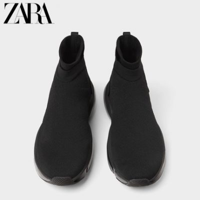 Giày nam mới ZARA đế dày màu đen vớ sneakers 12100520040