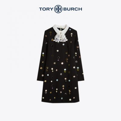 CÂU CHUYỆN BURCH Tang Liboqi 19 Mùa đông Màu sắc nữ tính Gem Intarsia Dress 61931