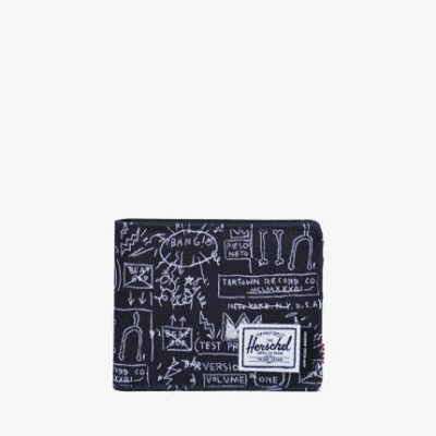Ví chung Herschel x Basquiat Bàn chải chống trộm thời trang nam và nữ ví ngắn