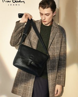 Pilkadan Male Shoulder Bag Da Business Business Dung lượng lớn Messenger Bag Thời trang Casual Soft Leather Mới Ba lô