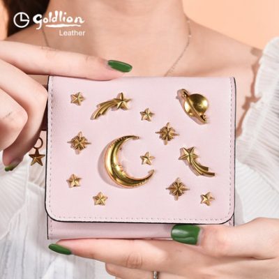 Ví vàng nữ ví ngắn 2019 Đồng xu Starry mới của Hàn Quốc Ví 30% Thời trang Ms Wallet
