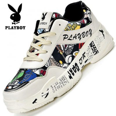 Giày thể thao nam Playboy giày thủy triều mùa đông 2019 mới mang giày thể thao mới cộng với giày cotton nhung ấm tăng giày cha