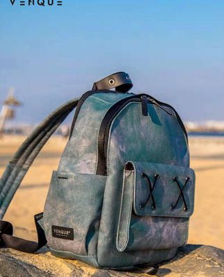 Venque Fanke ba lô thương hiệu nữ thời trang đường phố châu Âu và Mỹ 2019 mới nước gợn đôi nam ba lô