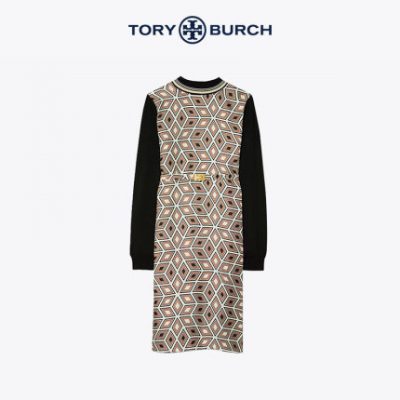 TUR BURCH Tang Liboqi 19 mùa đông eo của phụ nữ in váy dài 60208
