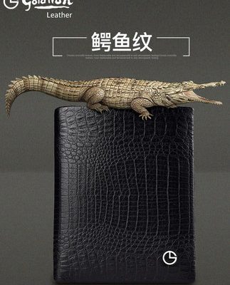 Ví vàng nam ngắn da cá sấu dọc phần thanh niên lớp da đầu tiên thương hiệu 2019 ví mới