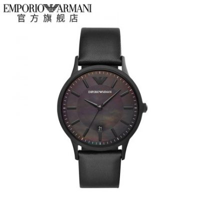 Armani Armani Đồng hồ chính hãng mới Đồng hồ đeo tay nam Tide Belt Thời trang nam màu đen Đồng hồ đeo tay nam AR11276