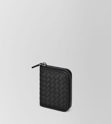 Ví tiền bằng da cừu dệt màu đen của phụ nữ BOTTEGA VENETA