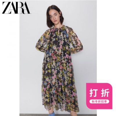 ZARA Phụ nữ mới Thu / Đông Giảm giá Váy in hoa 08145123330