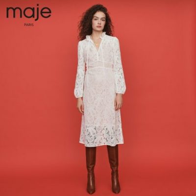 Maje2019 mùa thu và mùa đông mới váy paisley đèn lồng tay (hai mảnh) MFPRO00577