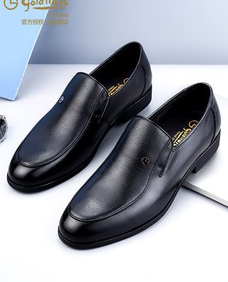 Giày da Jinlilai cho nam kinh doanh giày da bình thường, giày cotton mùa thu và mùa đông cộng với giày nhung chính thức của Anh