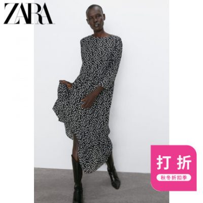 ZARA Phụ nữ mới Thu / Đông Giảm giá Váy chấm bi Midi 02183256800