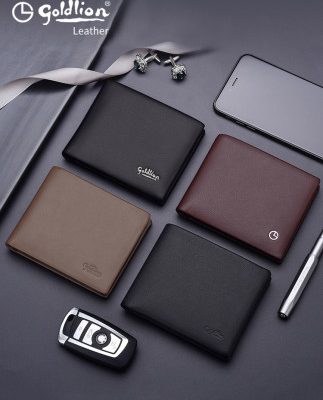 Ví vàng nam da ngắn chính hãng lớp da chính hãng đầu tiên có thể đặt bằng lái xe ví nam 2019 làn sóng mới