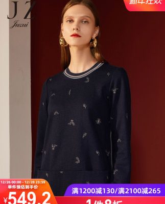 JUZUI / Fengzi Women Wear 2019 Winter New Wool Blend Shiny Long Wool Dress Dress
