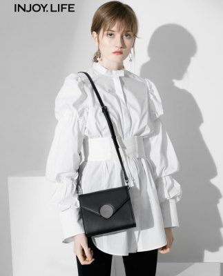 injoylife túi nữ túi mới 2019 phổ biến túi messenger màu đen nhỏ hoang dã retro vai túi mùa đông