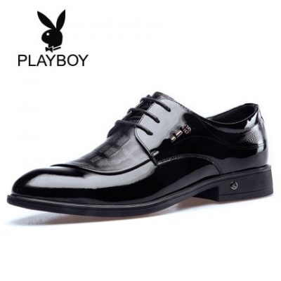 Giày nam Playboy mùa đông nam kinh doanh giày công sở giày da Anh giày thông thường Giày cưới hoang dã Hàn Quốc