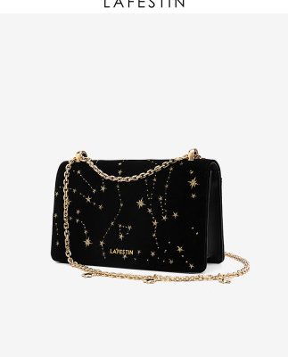 Rafestin 2019 thu đông mới thời trang nhỏ hương thơm gió nhỏ chuỗi len nữ túi đeo vai lấp lánh túi vuông nhỏ