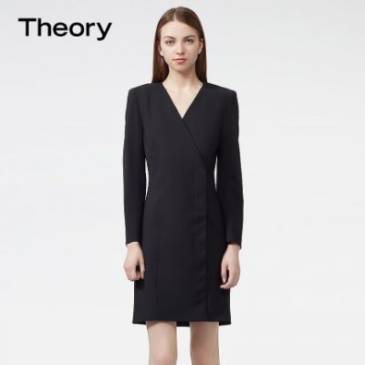 Váy midi cổ chữ V của Theory Women J0101617