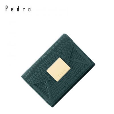 Ví da PEDRO PW4-16500006 Nút vuông bằng kim loại dành cho nữ