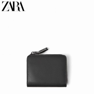 ZARA túi xách nam mới màu đen ví đựng thẻ xu 13803520040