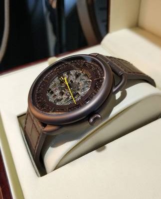 Đồng hồ đeo tay nữ Caroline Automatic Watch Đồng hồ nam Leather Leather Fashion Hollow Đồng hồ nam cá tính Đồng hồ chống nước chính hãng