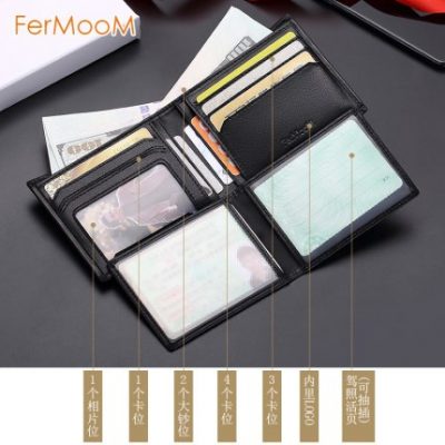 Ví nam da ngắn siêu mỏng ví chuck lớp da thanh niên mới sinh viên phần ngang tùy chỉnh ví quà tặng thủy triều