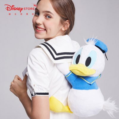 Disney Disney Fashion Donald Duck Plush Ba lô Hoạt hình Cô gái dễ thương Túi búp bê Ba lô