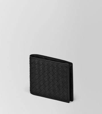 Ví da nam dệt bằng da bò đen của BOTTEGA VENETA