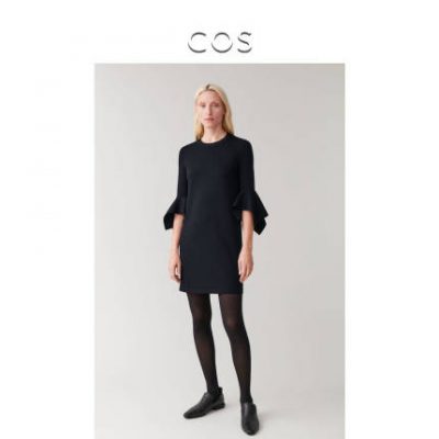Đầm xòe cạp cao nữ COS COS Đầm xòe đen 2019 Thu đông Sản phẩm mới 0833808001