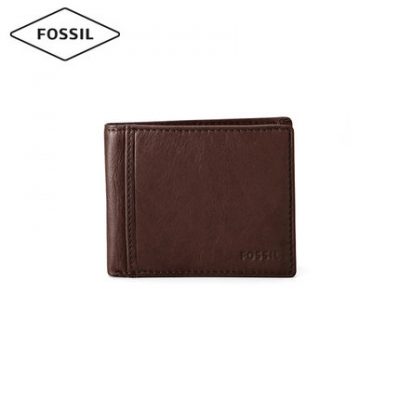 Fossil Thời trang châu Âu và Mỹ đơn giản đi lại ngắn phần thoải mái da tinh khiết màu ví nam ML3705001