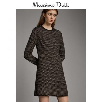 Massimo Dutti Phụ nữ mới có nút đen Kết cấu trang phục nữ 06617824800