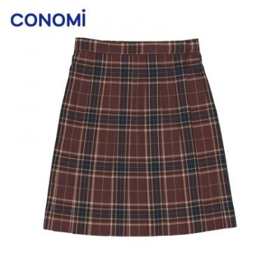 Conomi Nhật Bản gió đại học lưới gan lợn Một từ váy xếp li đồng phục JK chính hãng váy kẻ sọc nữ 1046