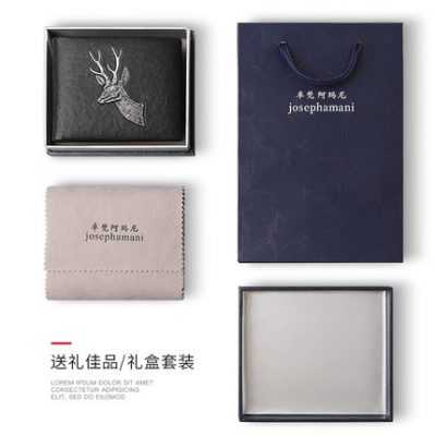 Ví nam Zhuo Fan Armani da ngắn 2019 mới dành cho giới trẻ sinh viên đầu hươu Hàn Quốc ví thương hiệu thủy triều