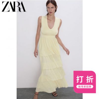 ZARA giảm giá mùa thu đông mới xếp lớp trang trí dệt kim 04331122321