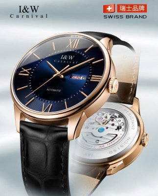 Đồng hồ nam chính hãng IW nam đồng hồ cơ tự động đồng hồ nam đồng hồ nam thời trang da bình thường không thấm nước thương hiệu đồng hồ nam