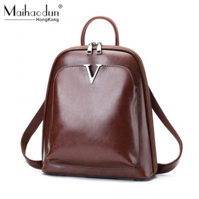 Ba lô da nhỏ ck cao cấp có cảm giác ba lô nữ 2019 mới hoang dã kiểu túi đi học nữ ba lô thời trang Hàn Quốc