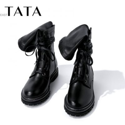 giày nữ TATA đông 2019 mùa thu và mùa đông mới Martin giày bốt căng và cô ấy và cửa hàng chính thức của anh ấy giày nhỏ ck-1