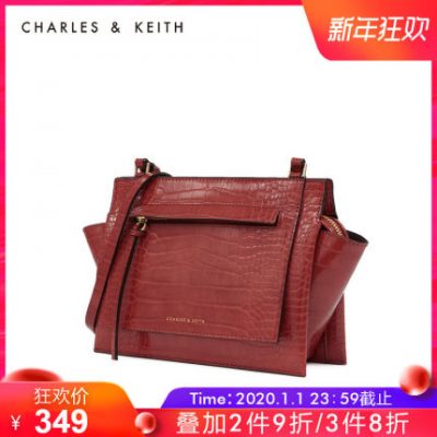 CHARLES ＆ KEITH2019 mùa đông mới CK2-80781043 màu đơn giản túi đeo vai nữ đơn giản