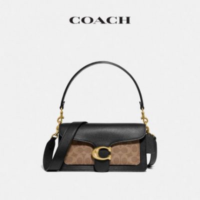 Chữ ký cổ điển của COACH Women's Cổ điển TABBY 26 Túi đeo vai Nâu / Đen