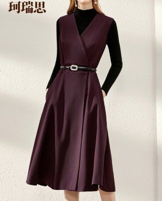 Ke Ruisi màu rắn chạm đáy váy len không tay nữ mùa thu đông 2019 mới nổ mẫu vest vest hoang dã