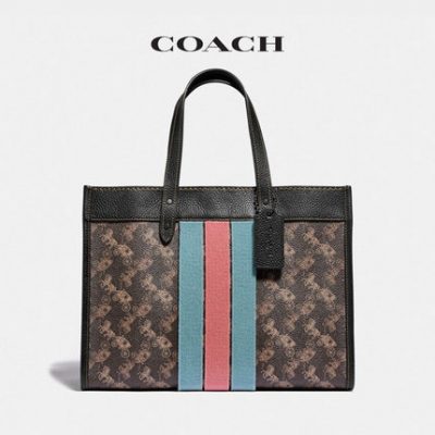 COACH / Xe ngựa cổ in sọc số 30 túi tote nam túi nữ